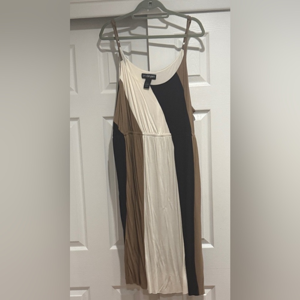 Lane Bryant Colorblock Maxi Dress - Black, Cream, Tan